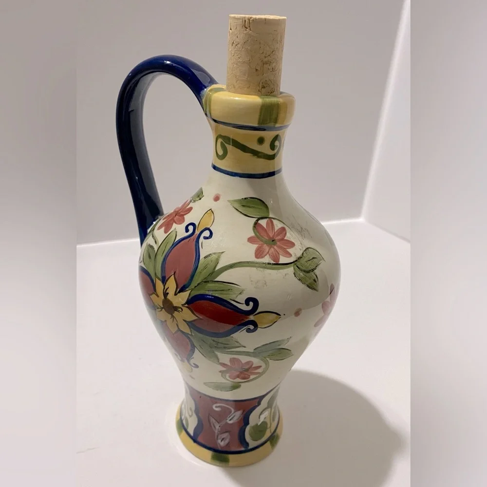 Pier 1 Vallarta Hand Painted Cruet Oil Dispenser
